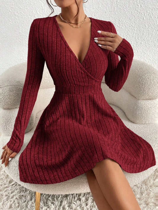 Deep V-neck Dress